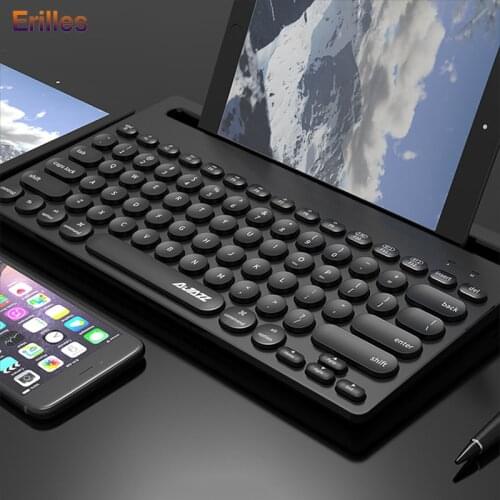 PC Phone Tablet Keyboard for Mac/iPad/iPhone Bluetooth Keyboards Round Keycap Mini Portable 2.4g usb Keyboard for Windows 10 8