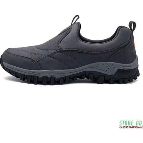 Unisex Suede Breathable Casual Sneakers men outdoor Slip-on Old man hiking shoes women fashion Non-slip soft Walking shoes