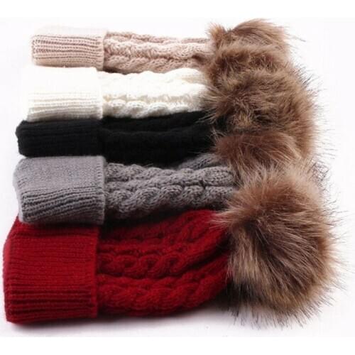 Cute Girls Hats Mother Daughter Warm Knitted Hat Family Matching Children Hats And Caps Winter Newborn Baby Hat Beanie Caps