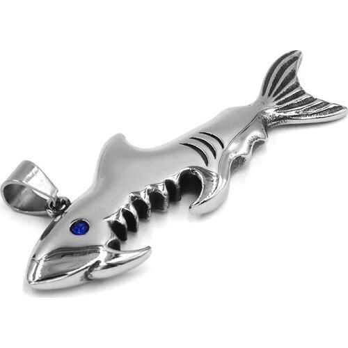 Fashion Shark Pendant Stainless Steel Jewelry Shark Bottle Opener Biker Mens Women Pendant 543B