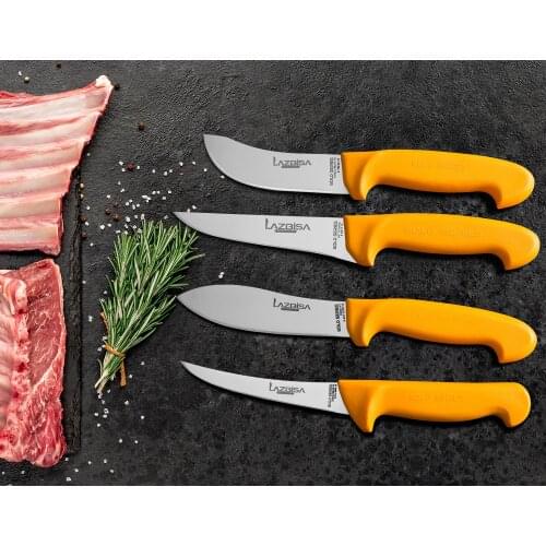 Lazbisa Knife Set Meat Bread Fruit Vegetable Meat Butcher Knife Gold Series Set of 4 Набор кухонных ножей
