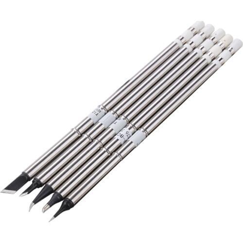 5PCS/Lot Handle Solder Iron Tip T12- K/BC2/KU/ILS/JL02 Black Stainless Steel Lead-free Welding Sting For Fx951 Soldering Station