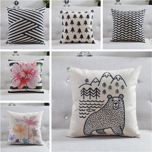 Nordic Style Colorful Geometric Design Cotton Linen Cushion Cover Decorative Sofa Throw Pillow Car Chair Home Decor Pillow Case