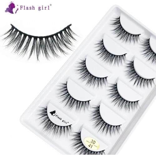 New 5 Pairs 3D Faux Mink Eyelashes Natural Long Cruelty Free Fake Eyelash Makeup Soft Eye Lashes For Beauty 3D-41
