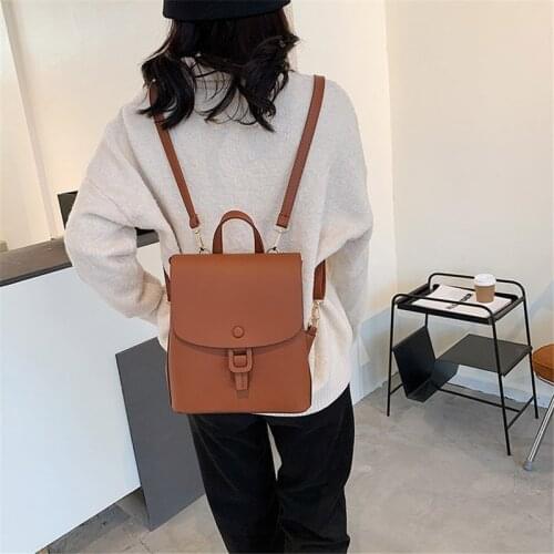 New Small Womens Backpack Simple Design White Backpack for Teenagers Girl School Shoulder Bag Ladies Pu Leather Travel Mochilas