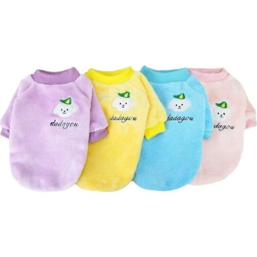 Pet Clothing Autumn/Winter Warm Thicken Flannel Dog Clothes Fleece Yorkshire Bichon Sweater Coat Puppy Jacket Cat Hoodie Costume