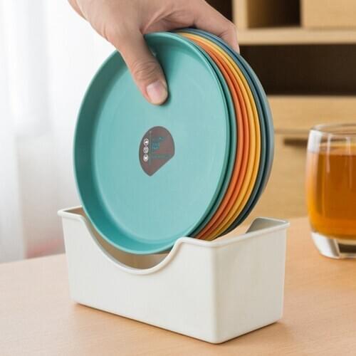 Dinner Table Plastic Plate Creative Small Tableware Butter Snack Cake Disc Simple Home Kitchen Table Storage Tray 15*15cm