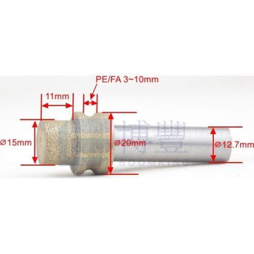 Flat with arris or Pencil edge diamond wheels with handle diameter 20mm for glass grinding edge