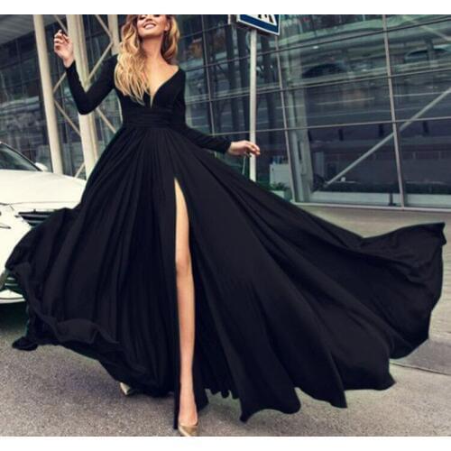 Sexy Evening Dresses 2020 Long Side Split Evening Gowns Long Formal Women Prom Party Gowns Robe De Soiree Abendkleider