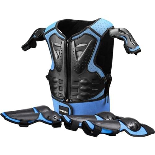 Blue Children Full Body Protector Vest Armor Kids Riding Jacket Anti Falling Protection Gear elbow shoulder Knee guard