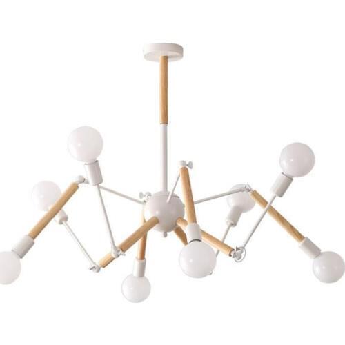 Modern solid wood iron Chandeliers iving room E27 bulb led lamps fashion Chandelier lighting led lustre light Chandelier Z30