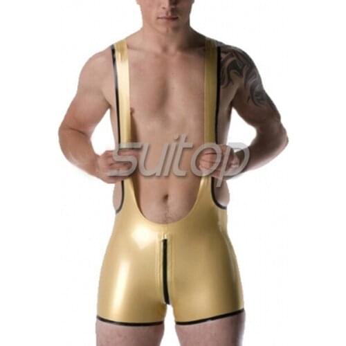 Suitop rubber latex suspender hot shorts