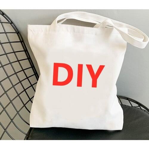 DIY Shoulder Bag Canvas Bag Harajuku shopper bag Fashion casual summer shoulder bags