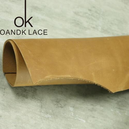 Light yellow smooth head handmade DIY wallet leather import leather thickness 2.2 mm