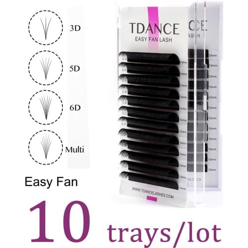 TDANCE 10trays/lot Easy Fan Bloom Eyelash Extension Austomatic Flowering Fast Fan Self-Making Fans Volume Lashes