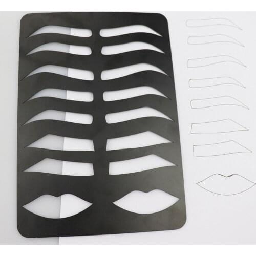 Eyebrow Lip Shape Stencils Template Fashionable Eye Brow Shape Kit Cosmetic Microblading Makeup Shaper Permanent Tattoo Supplies