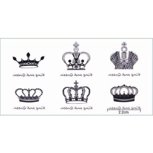 Waterproof Temporary Tattoo Sticker 6 kinds of crown tatto stickers flash tatoo fake tattoos for girl women small size