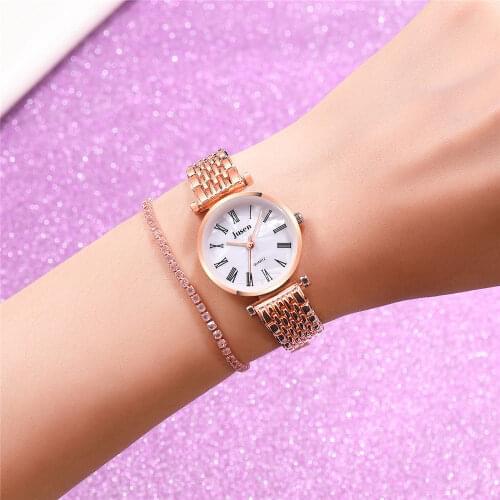 New Arrival Roman numerals Women Quartz Watches Top Brand High Quality Stainless Steel Bracelet Wristwatch Relojes Feminino Saat