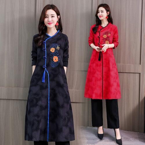 Traditional Chinese Clothing For Women Elegant Woman Pants And Blouse Set Female Vietnam Dress Enthnic Vintage Outfits TA1472