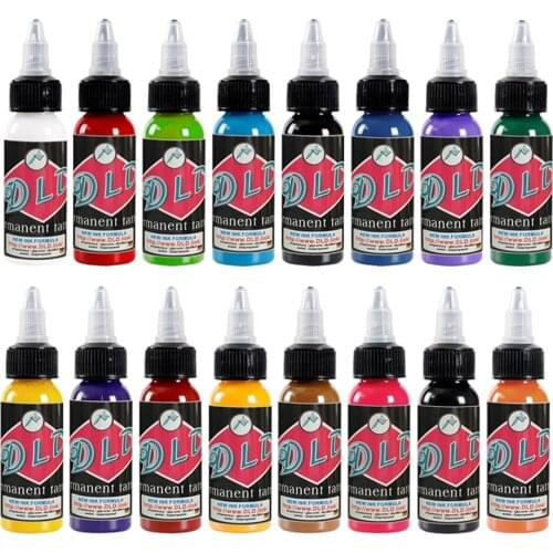 16 Colors Body Paint Tattoo Ink Set Body Makeup Permanent Tattoo Pigment Water-Based Pigment