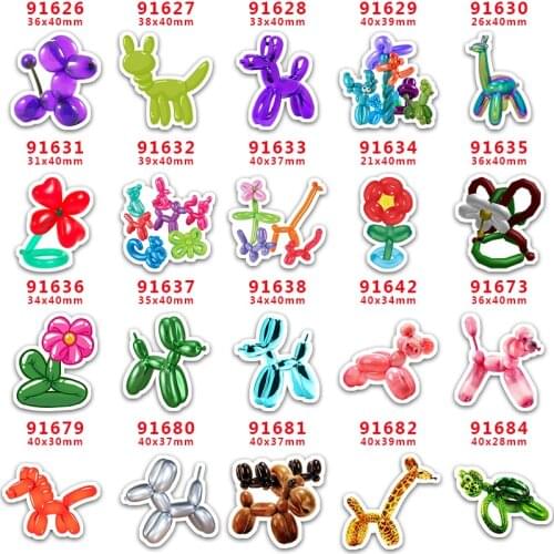30pcs/Lot Balloons Of All Shapes Toy Printed Planar Resin for Hair Bows PR91626