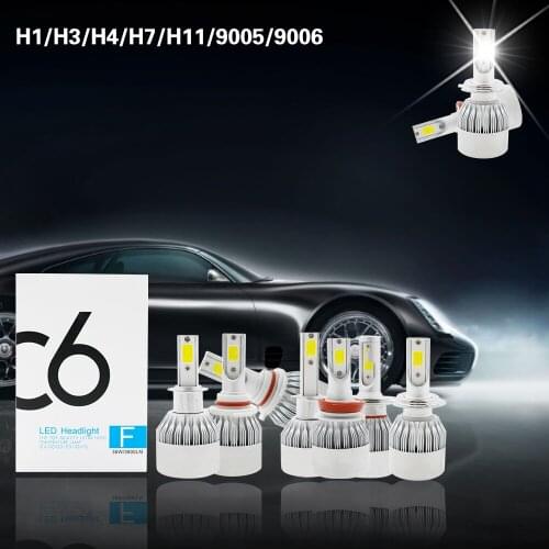 36W COB H7 H1 H4 H3 H11 H8 9005 9006 C6 LED Bulb Headlamp Light Golden Car HeadLight Bulbs 3000K 6000K lamp