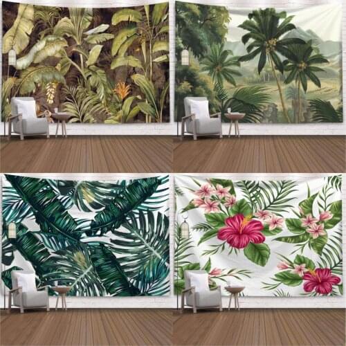 2020 Big Wall Hanging Tapestry Traval Camping Tapestry Boho Animal Yoga Mat sleeping Large Green Plant Print wall Tapestry Decor