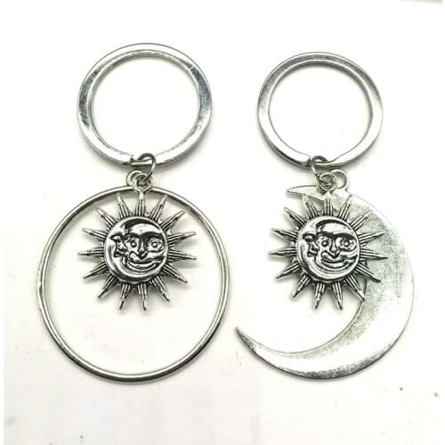 Sun and Moon Key Chain, Nickel-free Key Chain for Ladies, Witch Gift