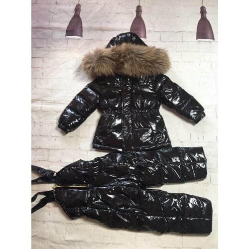 2021 winter jacket child snowsuit girl jackets+pant boy suit real fur outerwear parka snowsuit ski suit child winter overcoat