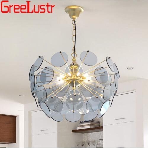 European Luxury Creative LED Chandeliers Light Glass Lampshade Art Pendant Lamp Lustres for Shop Restaurant Bedroom Chandelier