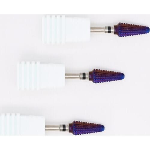 1PC Cutter Tungsten Carbide Purple Coating Stainless Steel Nail Drill Bits Manicure Accessories Tools Nail filling Drill Bits