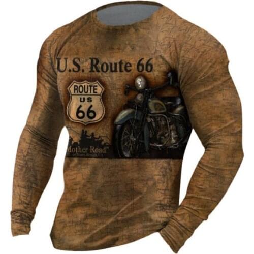 New Vintage Oversize T Shirt Men Spring Autumn Fashion Letter Printed Casual Men T-shirt For Men Long Sleeve Top Male Clothes