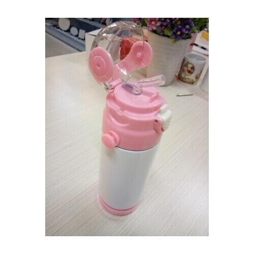 Hot transfer childrens insulation cup with straw stainless steel personality custom childrens insulation cup bottle anti-drop