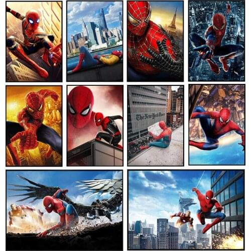 Marvel Sci-Fi Movie Canvas Painting Superhero Spider-Man Posters and Prints Print Mural Pictures Childrens Room Home Wall Decor