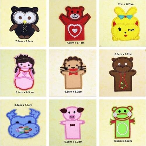 Bear Owl Cartoon Patches Cap Shoe Iron On Embroidered Appliques DIY Apparel Accessories Patch For Clothing Fabric Badges BU93