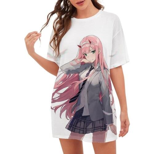 CLOOCL Anime DARLING In The FRANXX Fashion Women Short Sleeve Loose T Shirt 3D Character Print T-shirt Hip Hop Women Clothing
