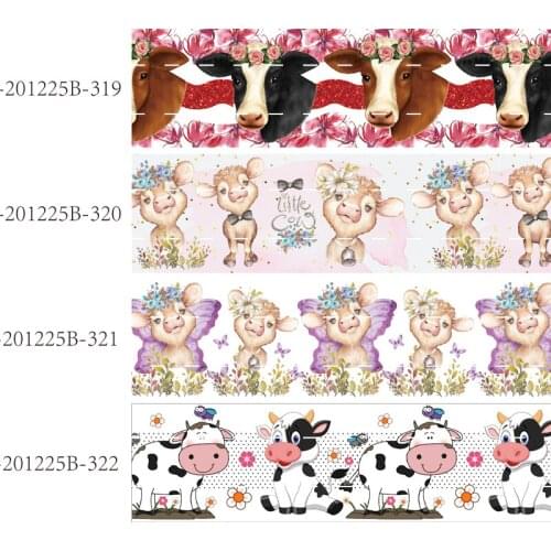 50 yards/lot) Hot sale 38mm cows printed animal cartoon ribbon