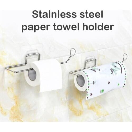 Stainless Steel Paper Towel Holder Stainless Steel Roll Paper Holder For Bathroom Kitchen Wholesale Multifunctional Storage Rack