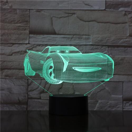 7 Colors Touch Control Night Lights Creative Birthday Gifts Custom 3D Lamp Sports 3D Car Light Bedroom Office Decor Light 1757