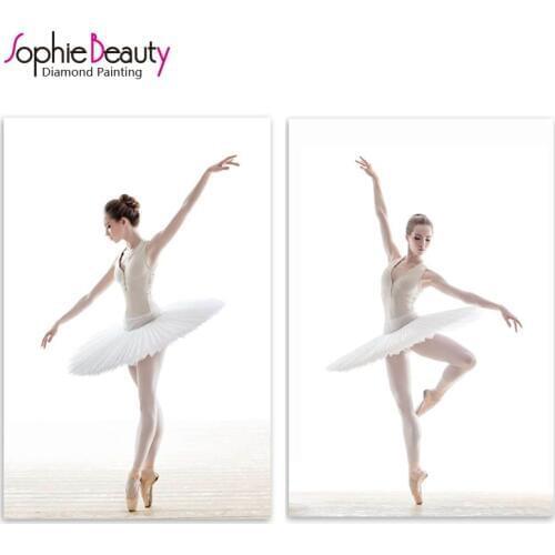 New Diy Diamond Painting Cross Stitch Handcraft Embroidery White Ballet Lady Swan Lake Arts Crafts Sewing Needlework Mosaic Kit