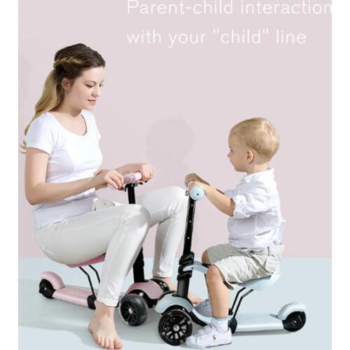 New model Childrens kick scooter 3in1 PU flashing 3 wheels outdoor sport Bodybuilding Price: US