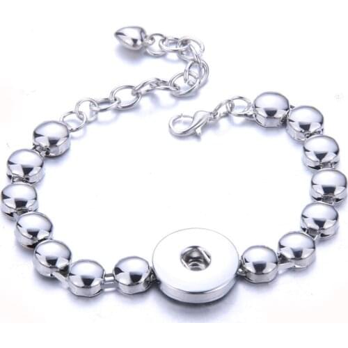 New Fashion Adjustable Chain Bracelets Metal Snap Bracelet Fit 18MM Snap Buttons DIY Snap Jewelry For Women 0980