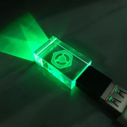 Brand New Music DJ Flash Drive USB2.0 Custom Color LED light Custom DJ logo with Transparent white BOX 4GB 8GB 16GB 32GB 64GB