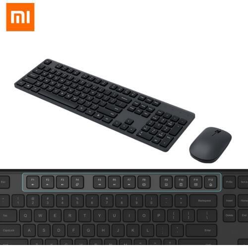 Original Xiaomi Mi Wireless Keyboard Mouse Set 104 Keys Keyboard 2.4 GHz Wireless Mini USB Receiver 1000DPI Mouse for Windows 10