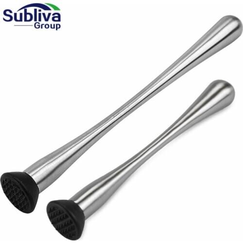 Useful Cocktail Muddler Barware Mojito Cocktail Stainless Steel Bar Mixer DIY Drink Fruit Muddler Crushed Ice Barware Bar Tool