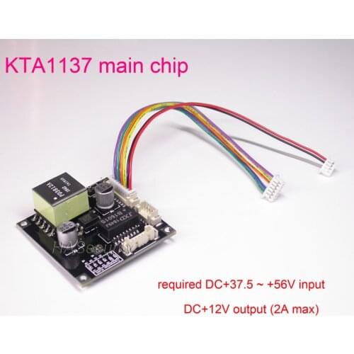 POE splitter power over ethernet module board ISOLATED DC48V input / output DC12V 2A End-Span + Mid-Span splitter IEEE802.3af