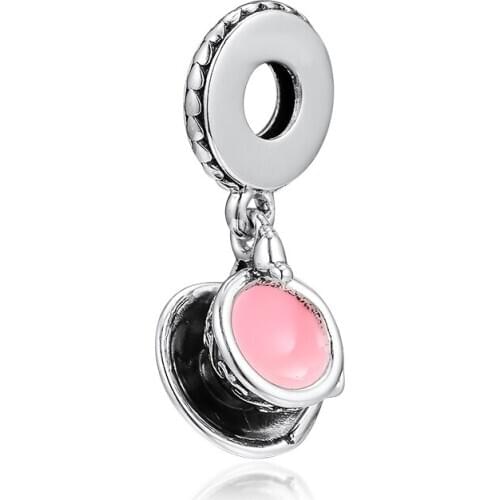 Fit Pandora Bracelets Enchanted Tea Cup Charms 925 Original Sterling Silver Beads for Jewelry Making DIY Gift