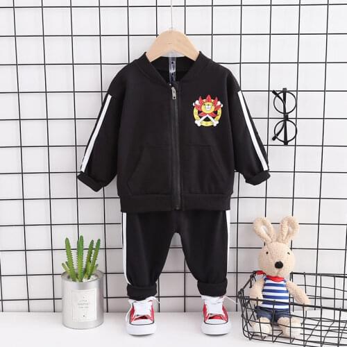 2020 New Spring Baby Boys Tracksuit Kids Long Sleeve Top Leisure cartoon Pants 2pcs/set Children Clothing Infant Sets Sport Suit