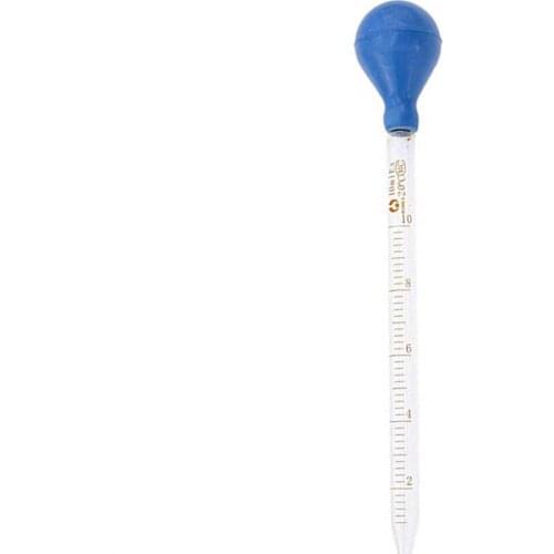 10ml Rubber Head Glass Dropper Glass Pipette Lab Dropper Pipet With Scale Line Blue&Transparent
