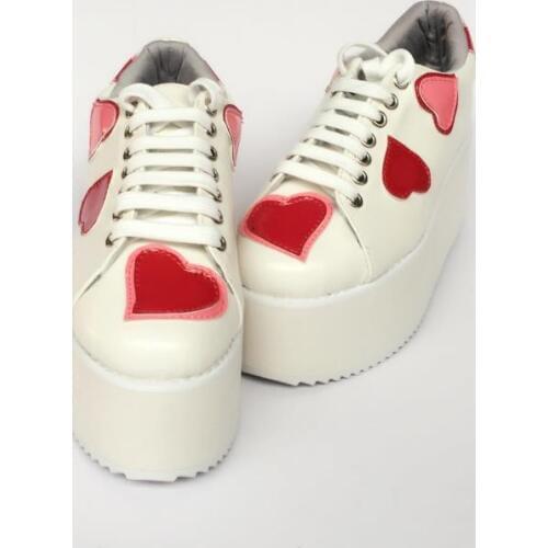 Princess sweet punk shoes Spring and summer fashion and casual leather shoes womens love lace round head muffin shoes an7725